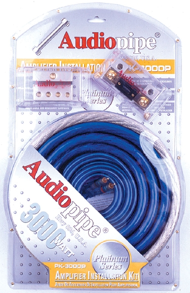 AudioPipe - 3000 Watts Power Amplifier Installation Kit - Blue Clear