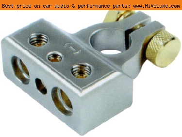AudioPipe - Multi-Feed Battery Connection System for Positive Terminal - Satin Nickel