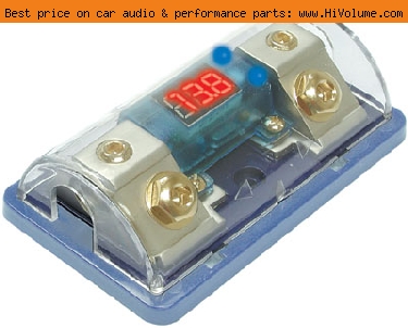 AudioPipe - Heavy Duty ANE (ANL) Fuse Block W/ LED & Voltmeter - Blue Clear