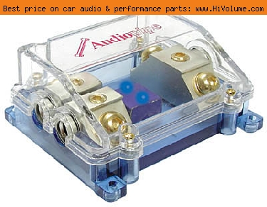 AudioPipe - 2 Position ANE (ANL) Fuse Block w/ LED - Clear Gold Blue