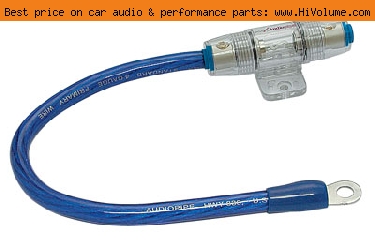 AudioPipe - In-Line Heavy Duty AGU Fuse Holder Platinum w/ LED - Blue