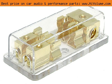 AudioPipe - 2 Position AGU (AUE) Fuse Block - Clear Gold