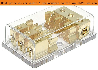 AudioPipe - 3 Position AGU (AUE) Fuse Block - Clear Gold