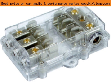 AudioPipe - 4 Position AGU (AUE) Waterproof Fuse Block - Satin Nickel