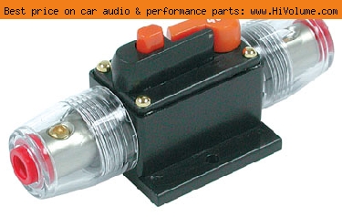 AudioPipe - 40A Manual Reset In-Line Circuit Breaker - Black Clear