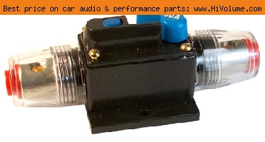 AudioPipe - 120A Manual Reset In-Line Circuit Breaker - Black Clear