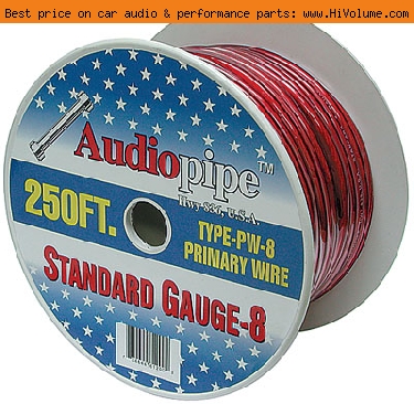 AudioPipe - 250ft. 8 Gauge Oxygen Free Power Cable - Black