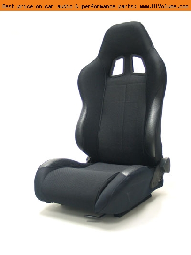Street Imports - Pair of Samurai Cloth Seats - Black