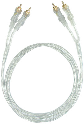 AudioPipe - 6' High Quality Stereo Spiral Design ICY Cable - Clear