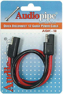 AudioPipe - Quick disconnect 12 gauge power cable - Black