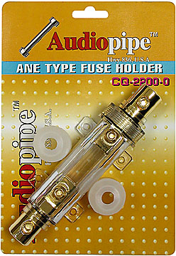 AudioPipe - In-Line Heavy Duty ANE (ANL) Waterproof Fuse Block - Clear Gold